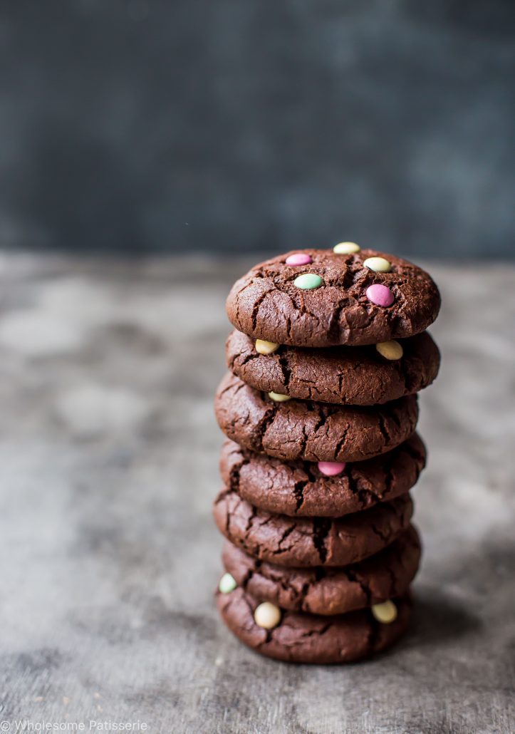 chocolate-m-&-m-cookies-gluten-free-smarties-organic-times-easy-kids-family-dutch-cocoa-baking