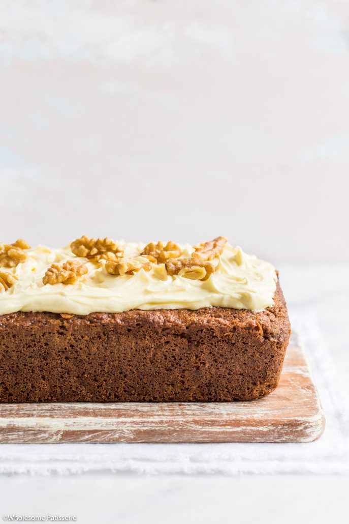 Carrot-cake-loaf-cream-cheese-frosting-gluten-free-carrot-cake-vegetarian