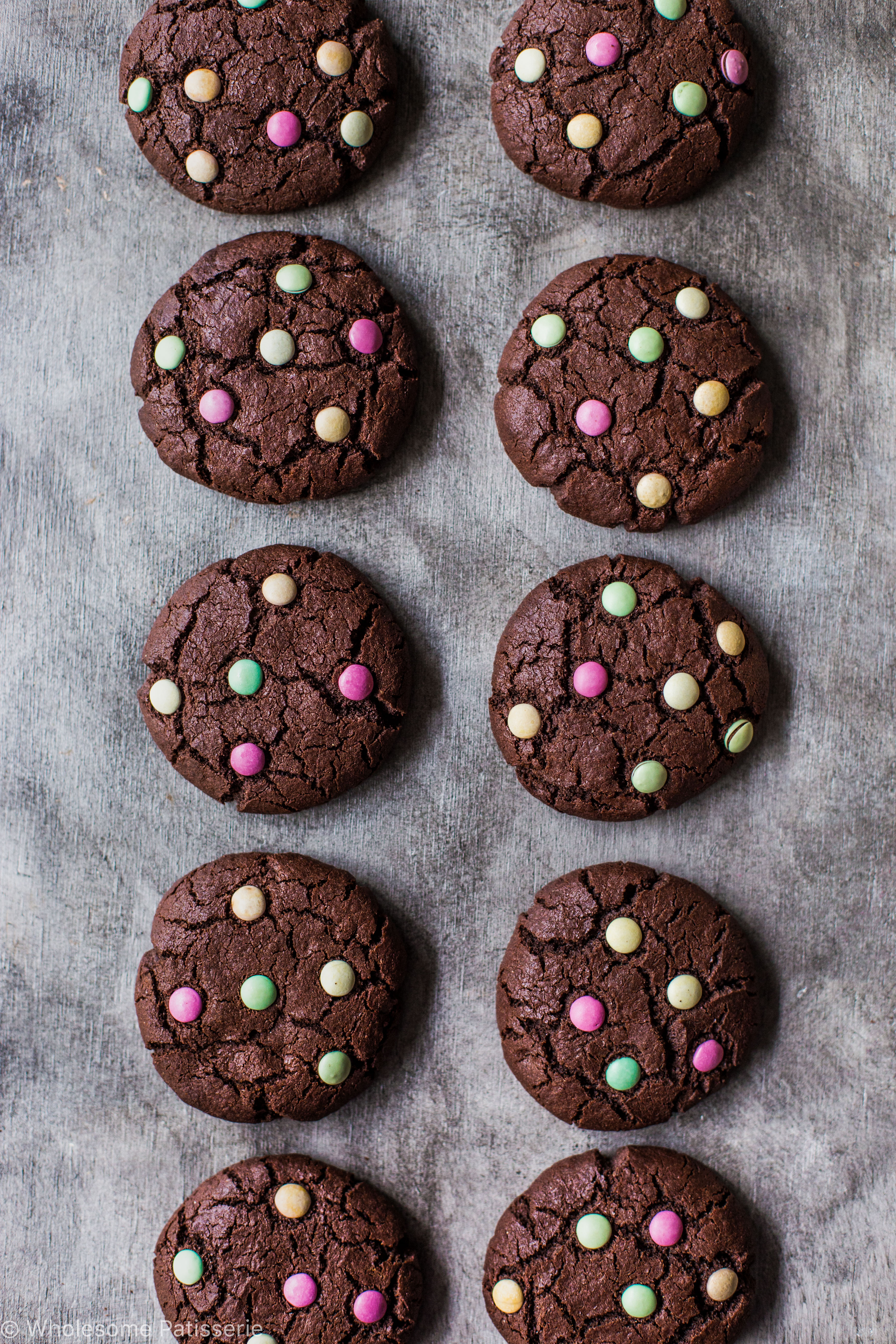chocolate-m-&-m-cookies-gluten-free-smarties-organic-times-easy-kids-family-dutch-cocoa-delicious