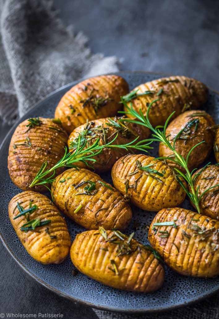 osemary Garlic Mini Hasselback Potatoes 