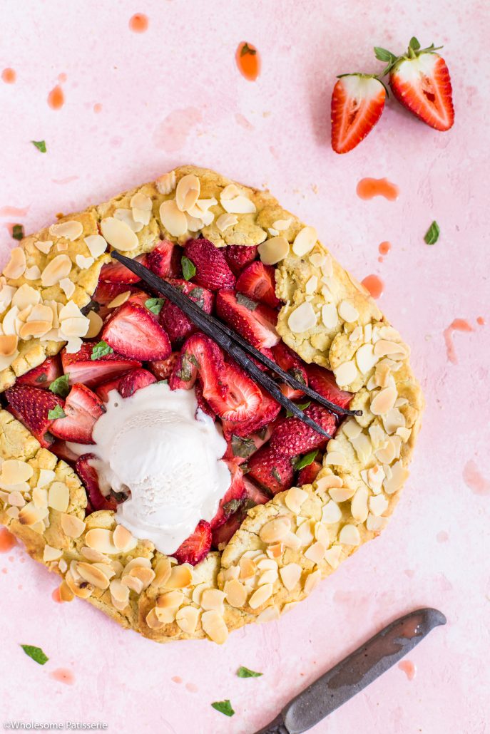 Strawberry-mint-almond-galette-pastry-gluten-free-baking-easy-delicious
