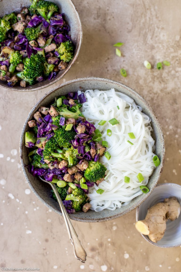 Ginger Broccoli Tempeh Noodles
