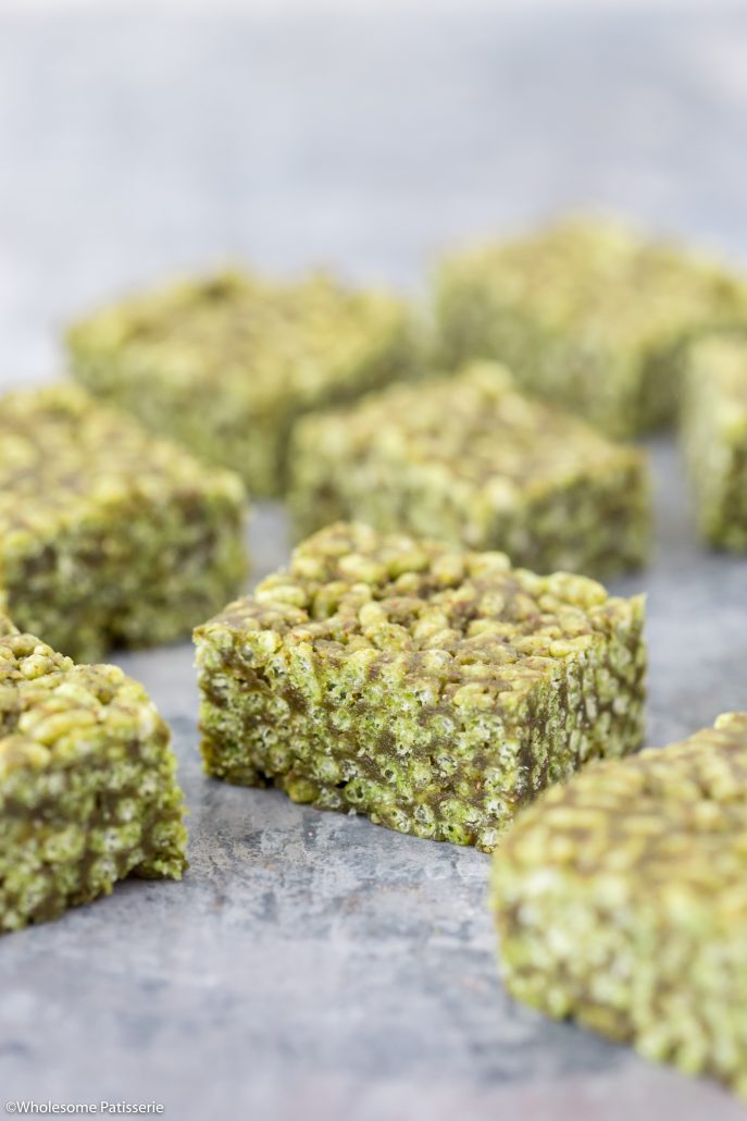 Matcha Crispy Bars - Wholesome Patisserie