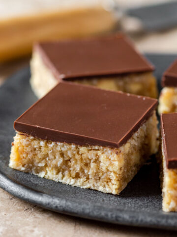 Easy Dairy Free Caramel Slice Featured Image