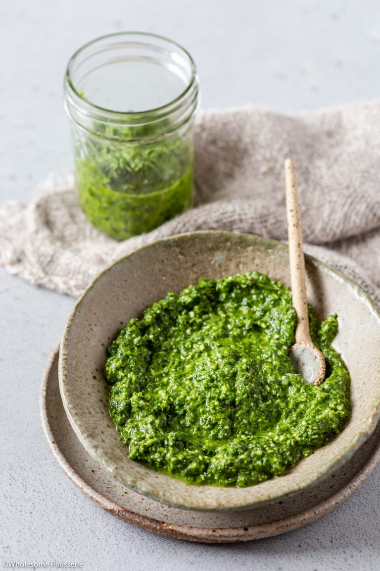 Spinach, Basil and Chive Pesto (Nut Free)