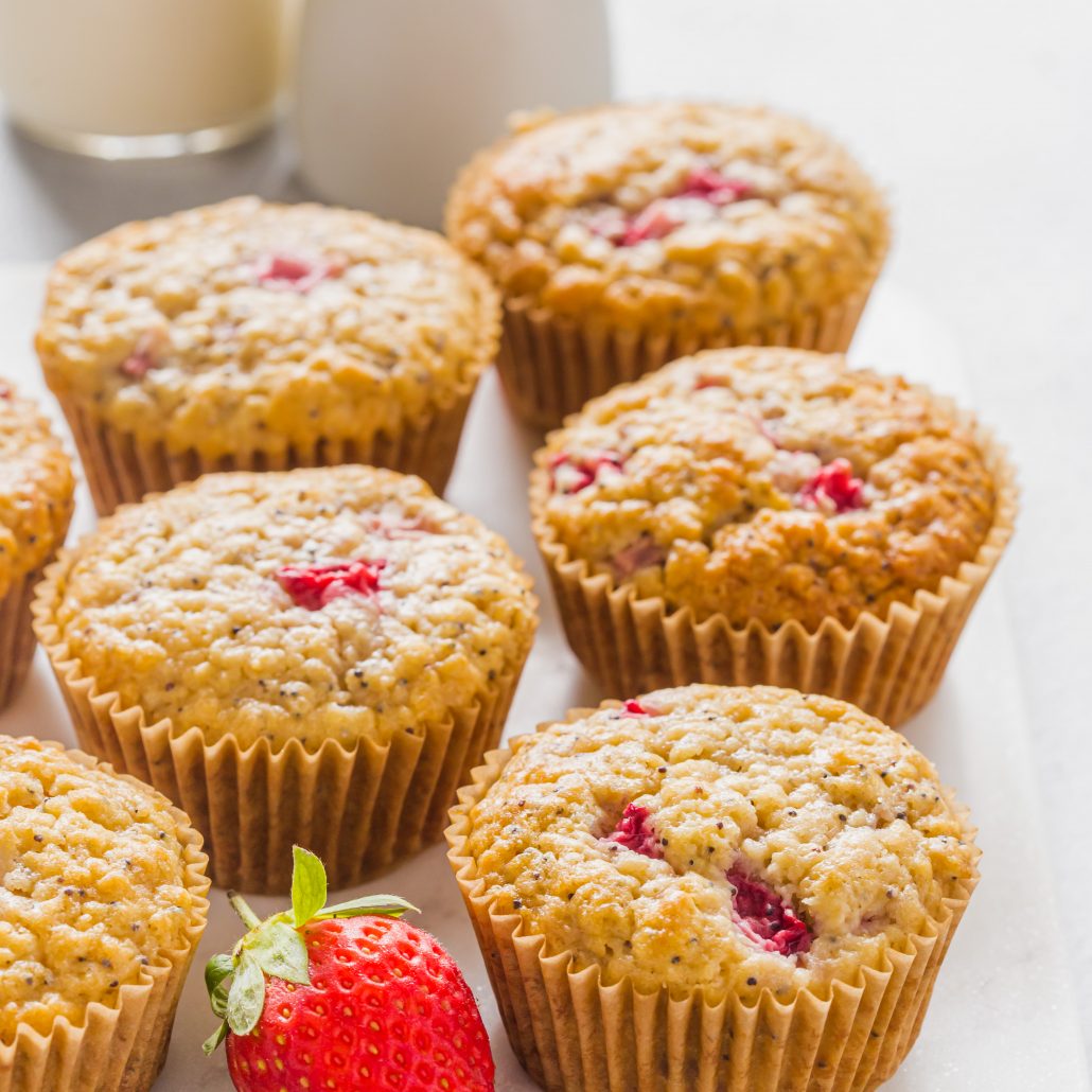 One Bowl Strawberry & Poppy Seed Muffins