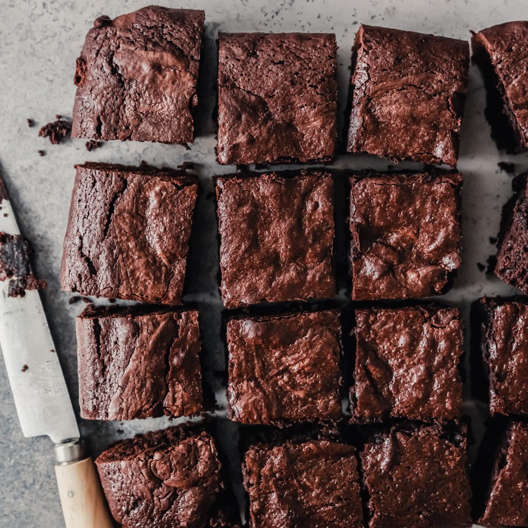 Gluten Free Classic Chocolate Brownies! These homemade brownies are rich, thick and free from gluten. A touch of coffee enhances the flavour of the cocoa making these brownies incredibly delectable!
