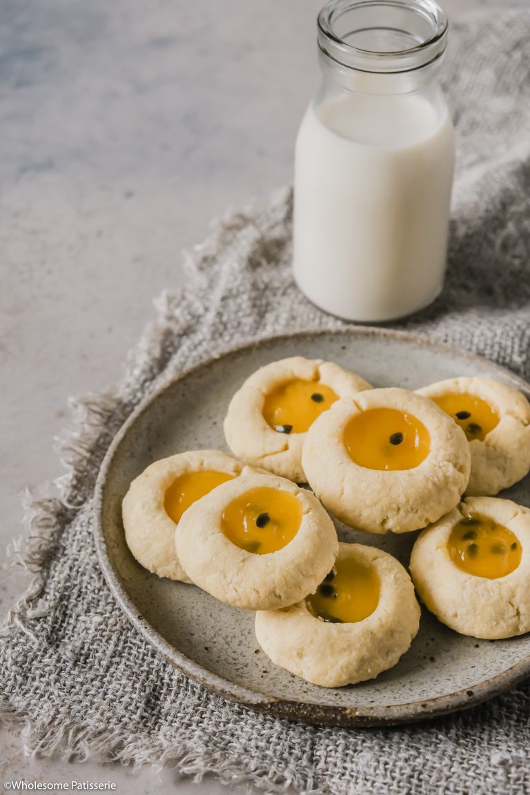 Gluten Free Passionfruit Curd Thumbprint Cookies