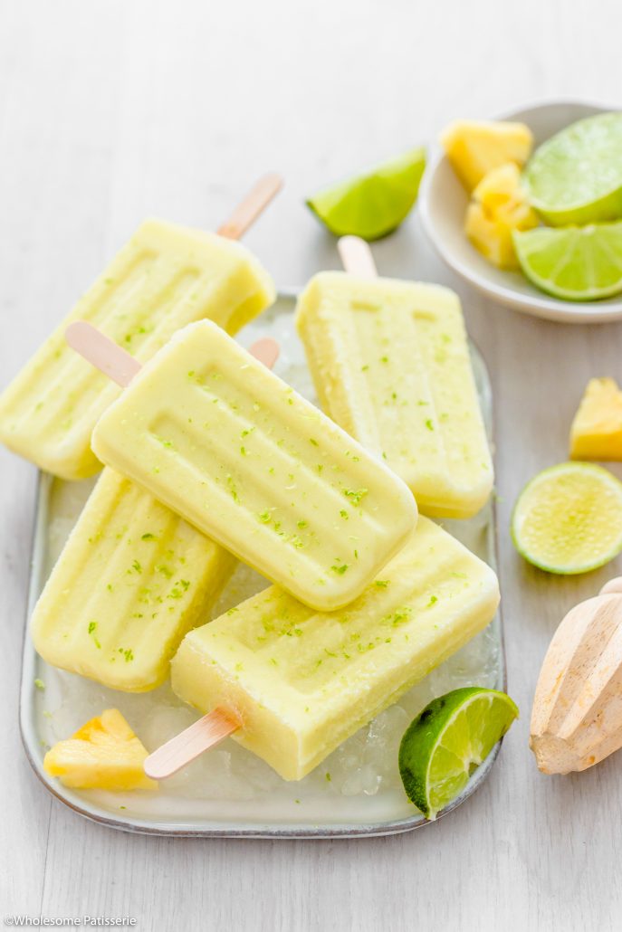 Pineapple, Lime & Coconut Popsicles