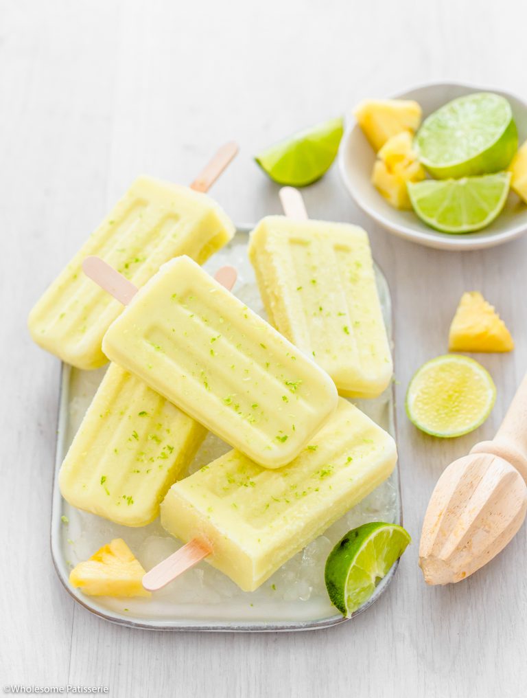 Pineapple, Lime & Coconut Popsicles