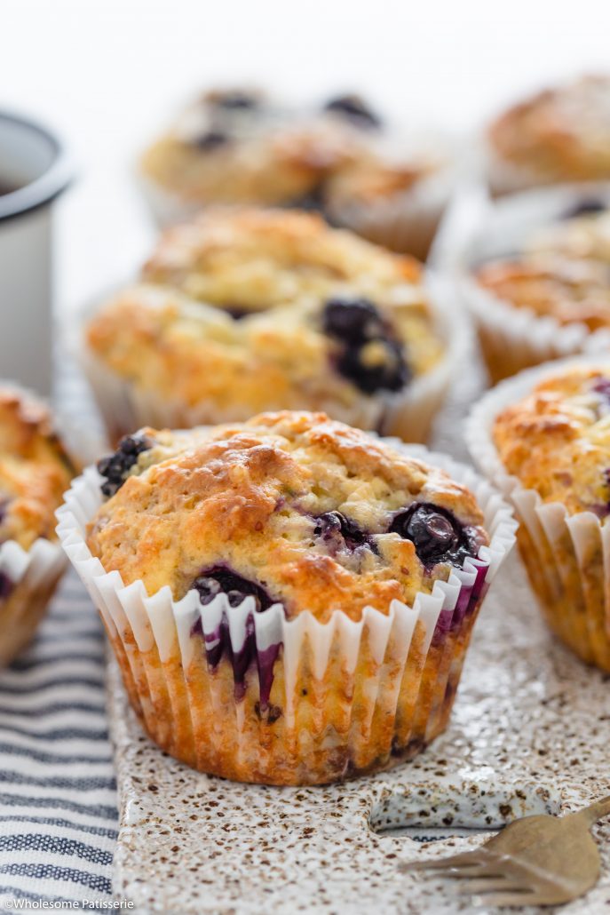 Easy Blueberry Muffins! Your new favourite batch of classic blueberry muffins with a soft and moist texture. They’re bursting with sweet blueberries amongst a rich and flavourful crumb. These muffins are created in one bowl and bake in under 25 minutes, which is what makes these quick and easy! 
