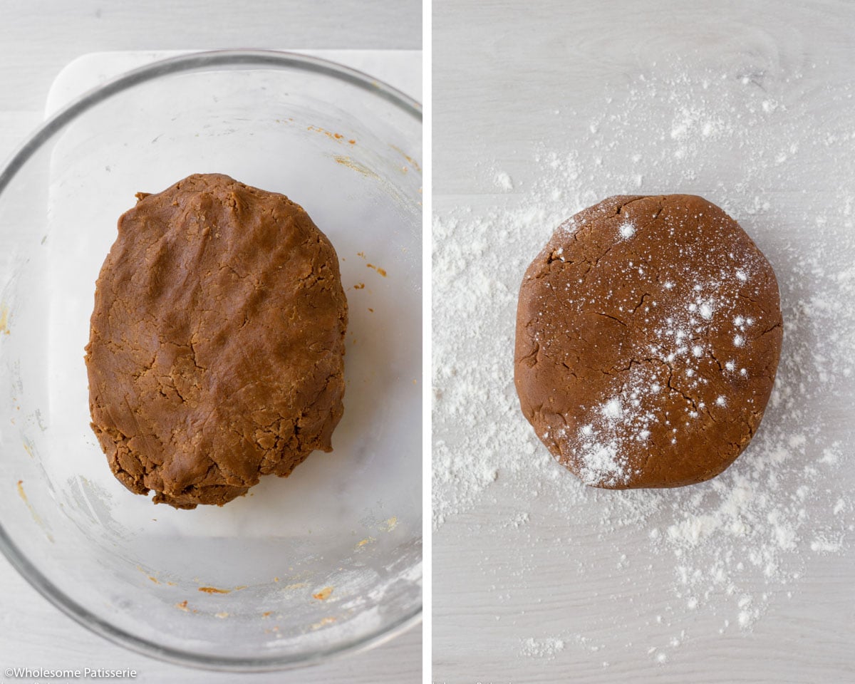 Forming the gingerbread cookie dough