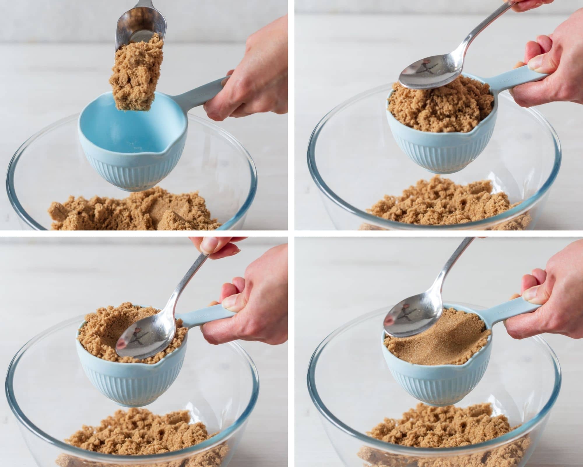 Image of how to measure packed brown sugar