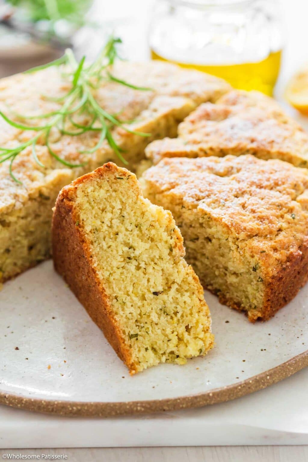 Olive Oil Rosemary Cake Wholesome Patisserie