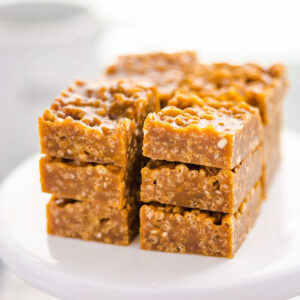 No-Bake Peanut Butter Squares With Rice Krispies Featured Image