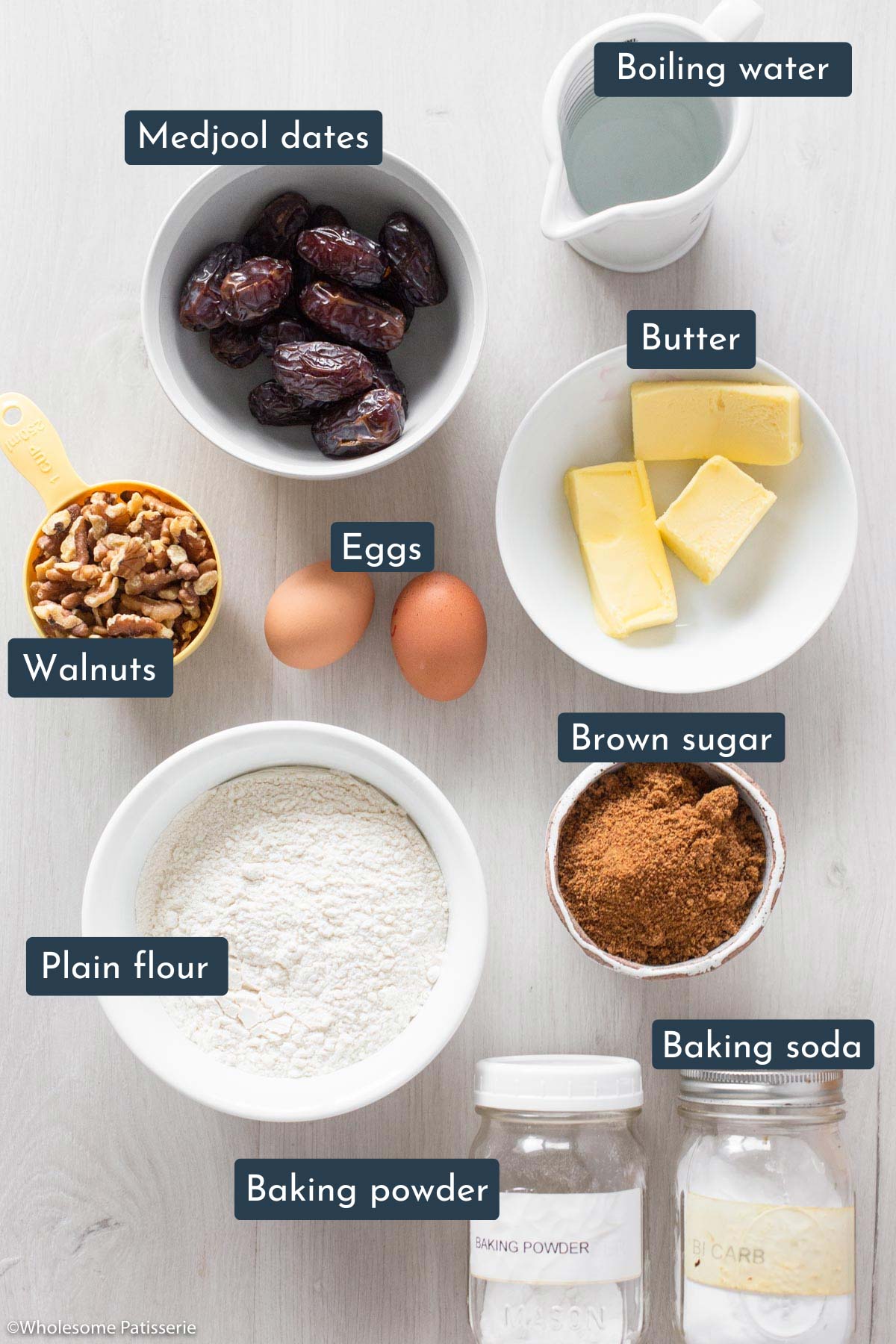 The individual ingredient laid out showing what you will need to make this recipe.