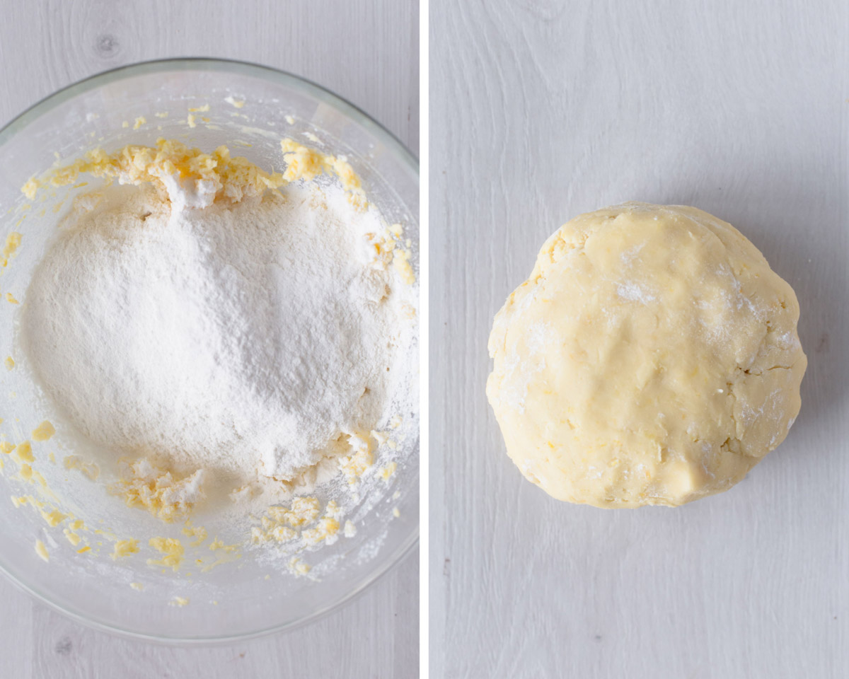 Beat in the flour until it forms a soft dough.