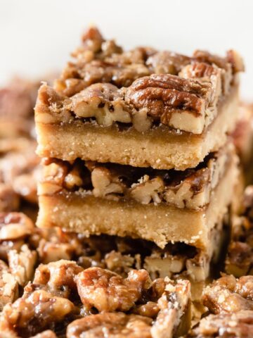 A stack of pecan bars.