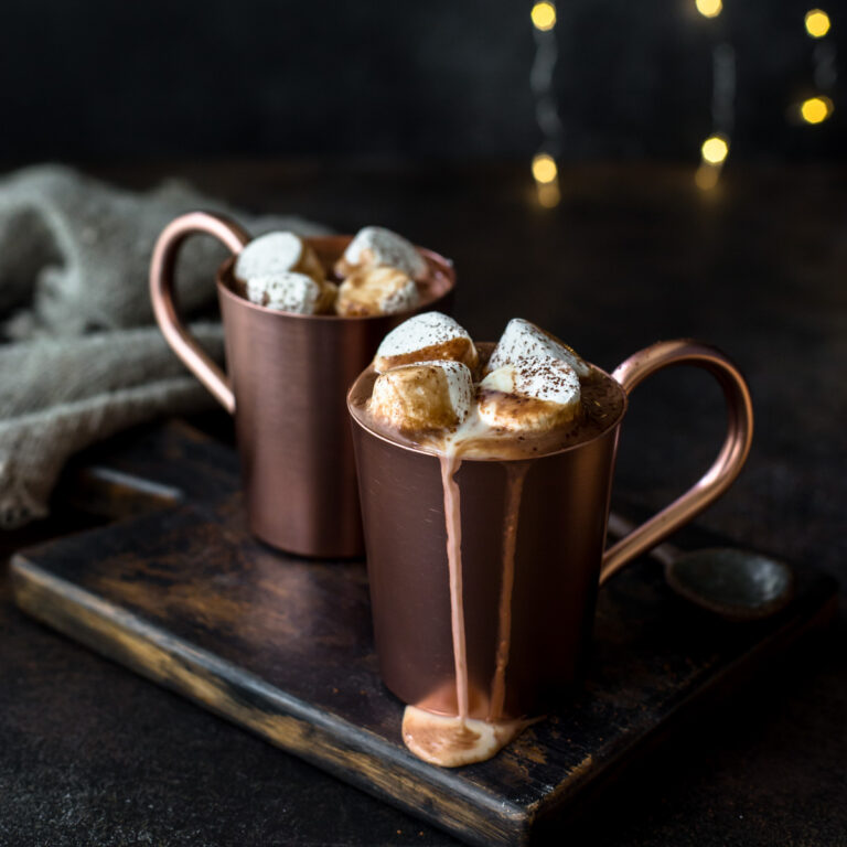 Stovetop Rum Hot Chocolate with Chocolate Chips