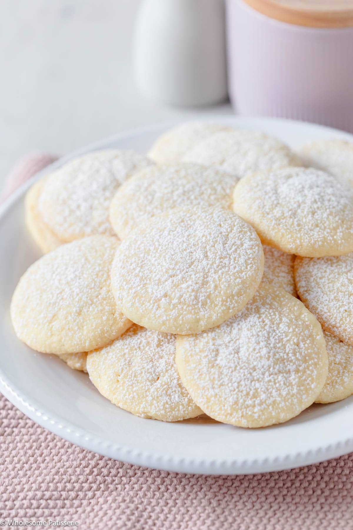 Vanilla meltaway cookies sitting on plate.