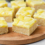 No bake crushed pineapple slices on platter.