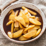 Old fashioned stewed apples in bowl.