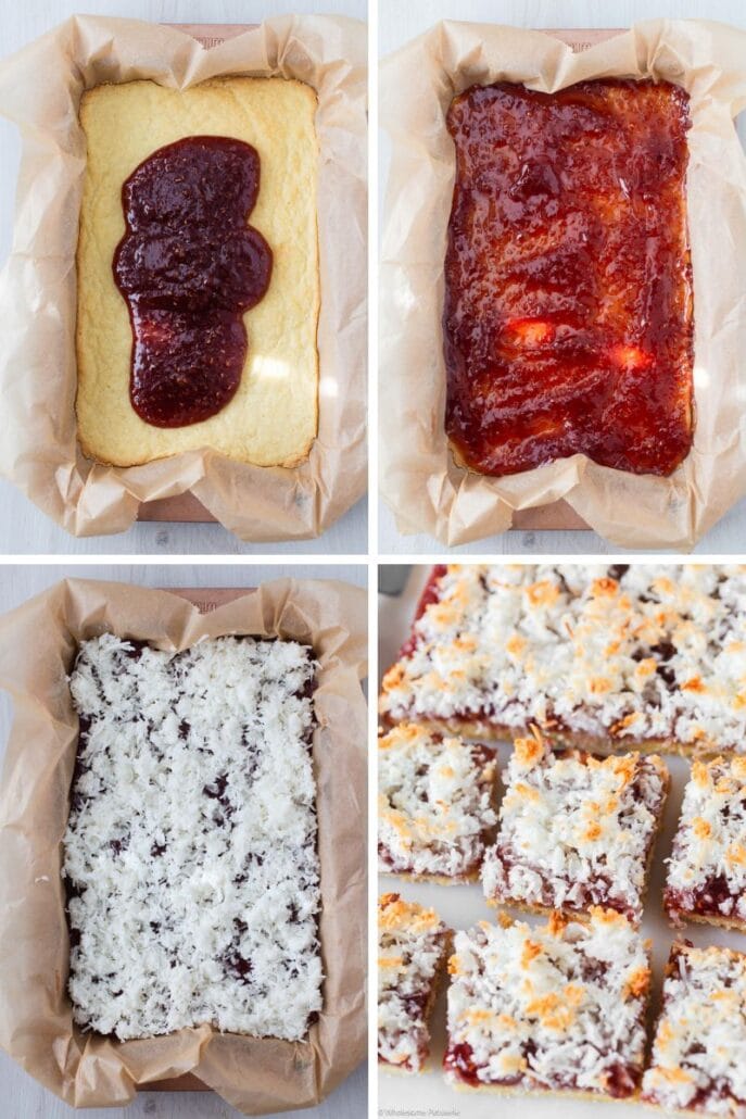 Raspberry Coconut Slice - Wholesome Patisserie