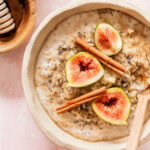 Bowl of warm fig porridge.