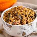 Pumpkin spice granola in bowl.