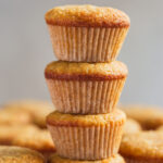 A stack of mini applesauce muffins.